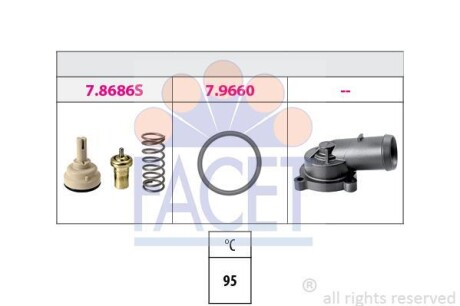 Термостат VW Eos 1.4 tsi (08-15) (7.8686K) - (03C121110G) FACET 78686K