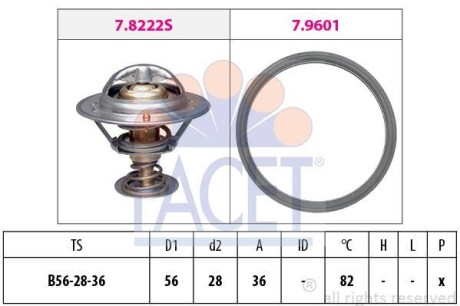 Термостат Mitsubishi Lancer 2.0 evo x (cz4a) (08-16) (7.8728) - (1305A802, 1305A048, MN187250) FACET 78728