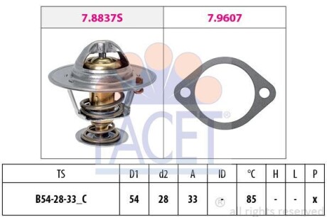 Термостат Kia Ceed sw 1.6 crdi 115 (07-12) (7.8838) - (2550027000) FACET 78838