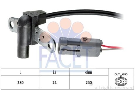 Датчик оборотов коленвала Renault 19,LAGUNA, MEGANE 1.2-2.0 88- - ((7700855719)) FACET 9.0023