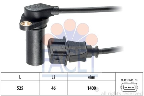 Датчик импульсов, Датчик импульсов, маховик, Датчик, положение распределительного вала - (028907319B) FACET 9.0068