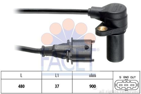 Датчик колінвала Fiat PUNTO,BRAVA,BRAVO/Lancia KAPPA 1.9D/2.4D 96- - (46806128, 60814769, 46437264) FACET 9.0169