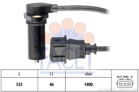 Датчик положення колінвала Audi A3 / Skoda Octavia / VW Bora/Golf/Polo 1.9 TDI 96-> - FACET 9.0219