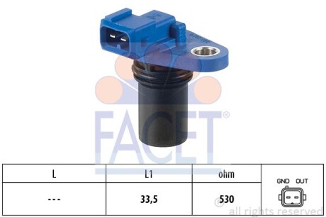 Датчик розподілвалу Ford/ Volvo C30, S40 II, V50 1.25-1.6, 95- - FACET 9.0302