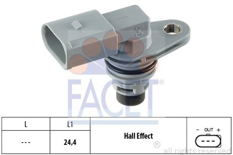 Датчик, положение распределительного вала - (030907601B, 030907601C, 030907601D) FACET 9.0368