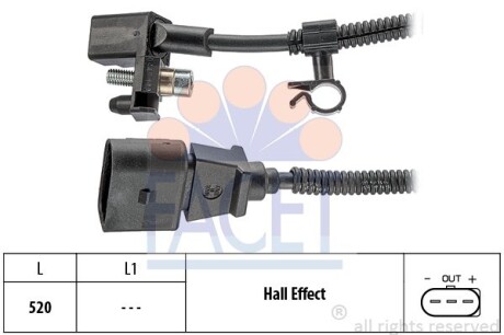 Датчик колінвала VW Polo 1.0/1.4 95-01 - (030957147T, 030957147N, 030957147M) FACET 9.0445