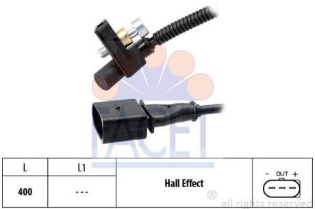 Датчик оборотов коленвала Skoda Fabia / VW Polo 1.4-1.6 (01-) (9.0447) - FACET 90447