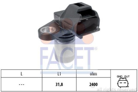 Імпульсний датчик, колінчатий вал Made in Italy - OE Equivalent - FACET 9.0509