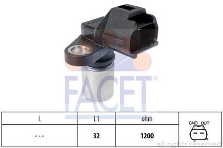 Датчик, частота обертання двигуна Made in Italy - OE Equivalent - (9091905025) FACET 9.0637