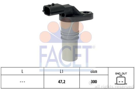 Датчик оборотов коленвала Renault Megane/Scenic 1.4-1.6 i/TCe (08-) (9.0646) - (8200746592) FACET 90646