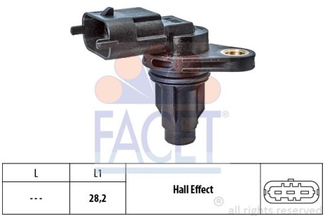 Датчик оборотов коленвала Hyundai Kona (17-) (9.0700) - (393502B010, 393502B000) FACET 90700