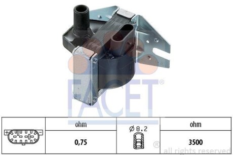 Катушка зажигания - FACET 96008