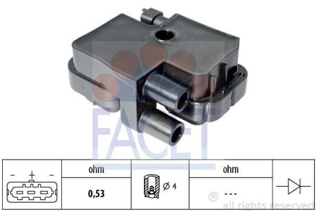 Катушка зажигания MB Vito(639) 03- (9.6317) - (5098138AA, 0001587303, 0001587803) FACET 96317