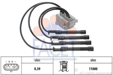 Катушка зажигания SANDERO/LOGAN 1.2 16V 06- (9.6319) - FACET 96319