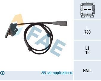 Czujnik abs citroen peugeot - (96449668, 96436808, 4545H7) FAE 78080