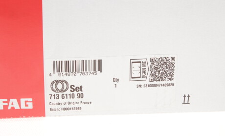 Фото 8 - Підшипник маточини FAG 713 6110 90 (713611090)