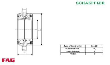 Фото 2 - Підшипник маточини FAG 713 6786 50 (713678650)