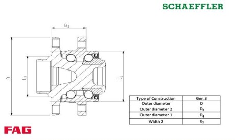 Фото 2 - Подшипник ступицы FAG 713 6792 10 (713679210)
