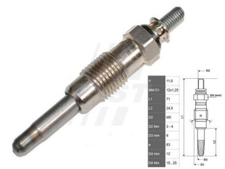 Свічка розжарювання - FAST FT82710