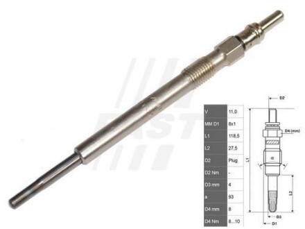 Свічка розжарювання - FAST FT82720