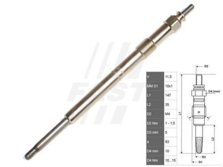 Свічка розжарювання - FAST FT82736