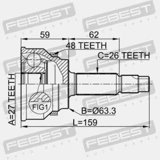 Фото 2 - ШРУС FEBEST 0110-061A48 (0110061A48)