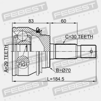 Фото 2 - ШРУС FEBEST 0110GRN245