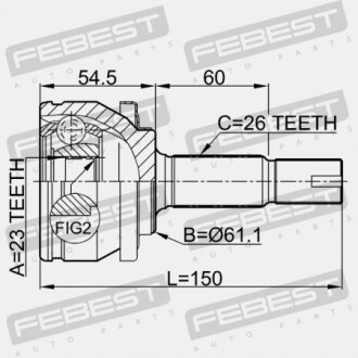 Фото 2 - ШРКШ FEBEST 0110-ZZE150 (0110ZZE150)