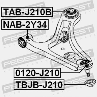 Фото 2 - Шарова опора FEBEST 0120-J210
