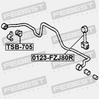 Фото 2 - Стойка стабилизатора FEBEST 0123-FZJ80R (0123FZJ80R)