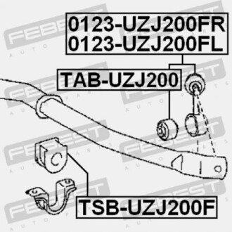 Фото 2 - Стійка стабілізатора FEBEST 0123-UZJ200FL (0123UZJ200FL)