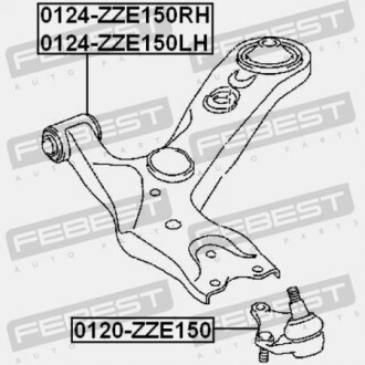 Фото 2 - Ричаг FEBEST 0124-ZZE150LH