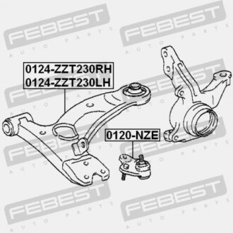 Фото 2 - Рычаг FEBEST 0124-ZZT230LH (0124ZZT230LH)