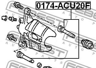 Фото 2 - Гальмівний супорт FEBEST 0174-ACU20F (0174ACU20F)