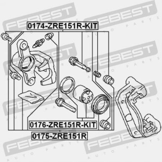 Фото 2 - Тормозной суппорт FEBEST 0174-ZRE151R-KIT (0174ZRE151RKIT)