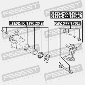 Фото 2 - Тормозной суппорт FEBEST 0174-ZZE120F (0174ZZE120F)