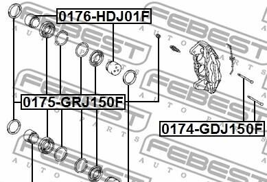 Фото 2 - Ремкомплект супорта FEBEST 0176-HDJ01F (0176HDJ01F)