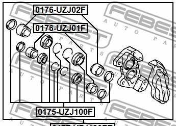 Фото 2 - Ремкомплект суппорта FEBEST 0176-UZJ02F (0176UZJ02F)