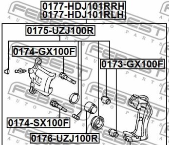 Фото 2 - Ремкомплект суппорта FEBEST 0176UZJ100R