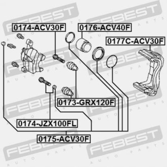 Фото 2 - Ремкомплект супорта FEBEST 0177C-ACV30F (0177CACV30F)
