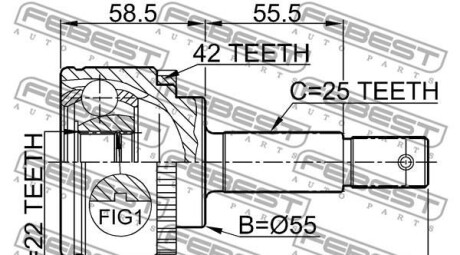 Фото 2 - ШРКШ FEBEST 0210-N16A42 (0210N16A42)