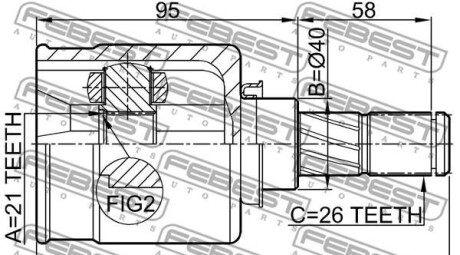 Фото 2 - ШРУС FEBEST 0211-K12 (0211K12)
