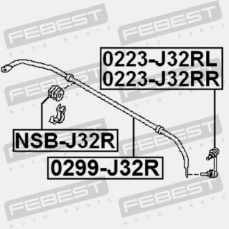 Фото 2 - Стойка стабилизатора FEBEST 0223-J32RL (0223J32RL)