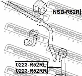 Фото 2 - Стійка стабілізатора FEBEST 0223-R52RR (0223R52RR)