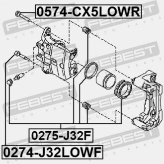 Фото 2 - Тормозной суппорт FEBEST 0274J32LOWF