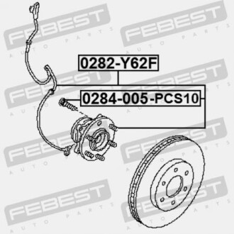 Фото 2 - Болт/гайка крепления колеса FEBEST 0284-005-PCS10