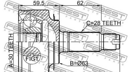 Фото 2 - ШРУС FEBEST 0310-BE (0310BE)