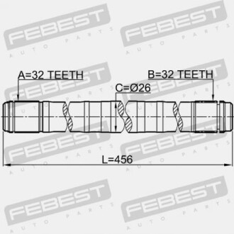 Фото 2 - Напіввісь FEBEST 0312-RD1LH (0312RD1LH)