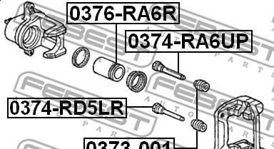 Фото 2 - Ремкомплект суппорта FEBEST 0376-RA6R (0376RA6R)