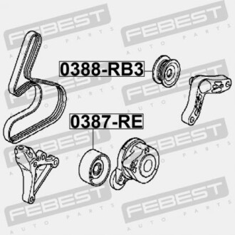 Фото 2 - Ролик ремня приводного FEBEST 0388RB3